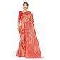 Generic Women's Banarasi Silk Saree (Peach,5-6 Mtrs) - MYLUXURY LANE ENTERPRISE