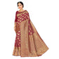 Generic Women's Banarasi Silk Saree (Maroon,5-6 Mtrs) - MYLUXURY LANE ENTERPRISE