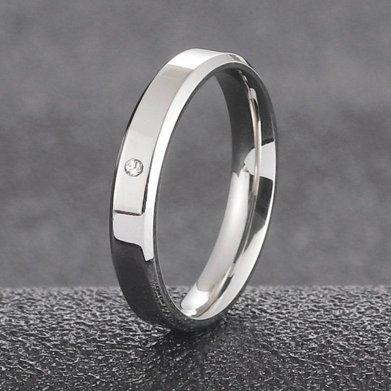 Fashion Single Diamond Couple Couple Rings Glossy Beveled Diamond - MYLUXURY LANE ENTERPRISE