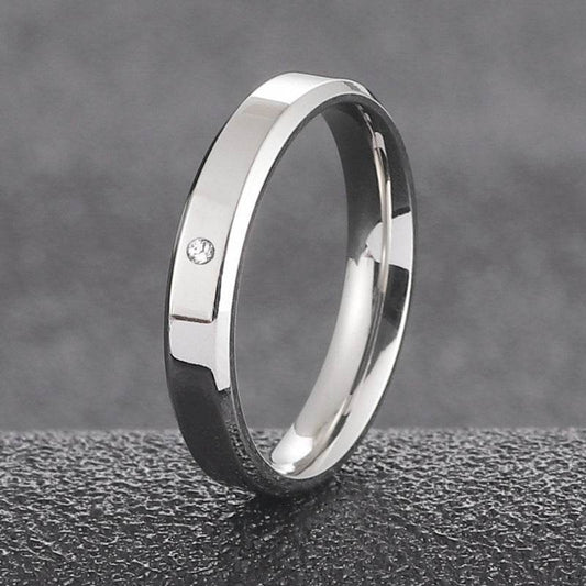 Fashion Single Diamond Couple Couple Rings Glossy Beveled Diamond - MYLUXURY LANE ENTERPRISE
