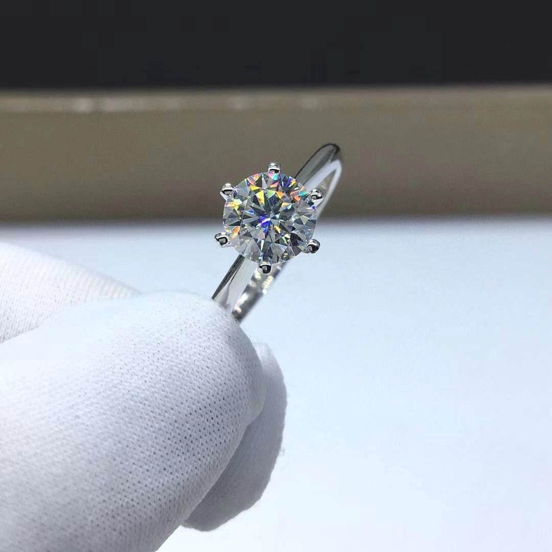 Moissanite Women's Diamond Ring D Color Silver Gold Plated - MYLUXURY LANE ENTERPRISE
