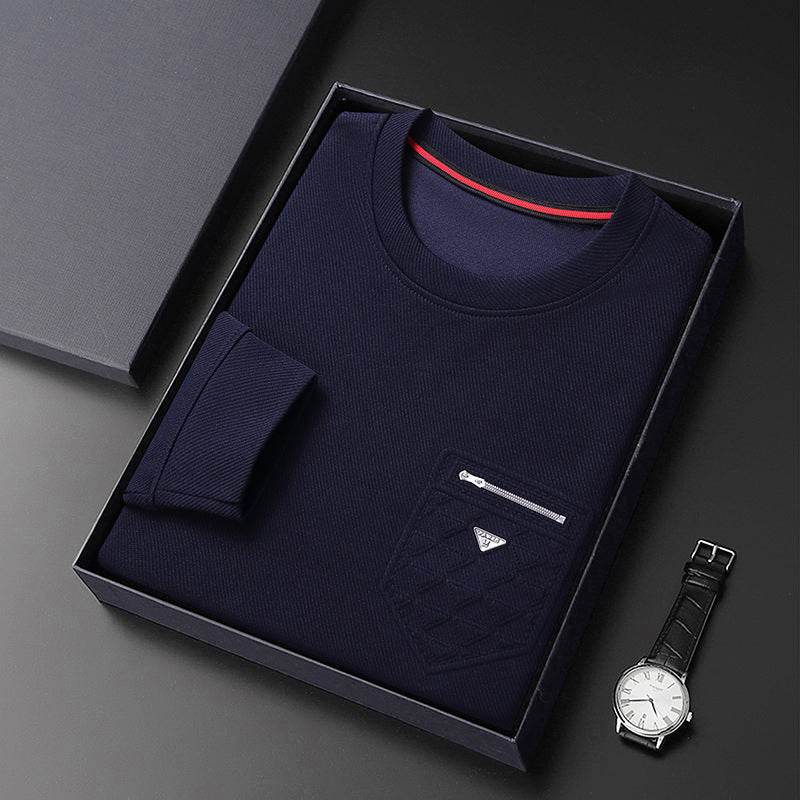 Men's New Fashion Slim Pullover Round Neck Long Sleeve T-shirt - MYLUXURY LANE ENTERPRISE
