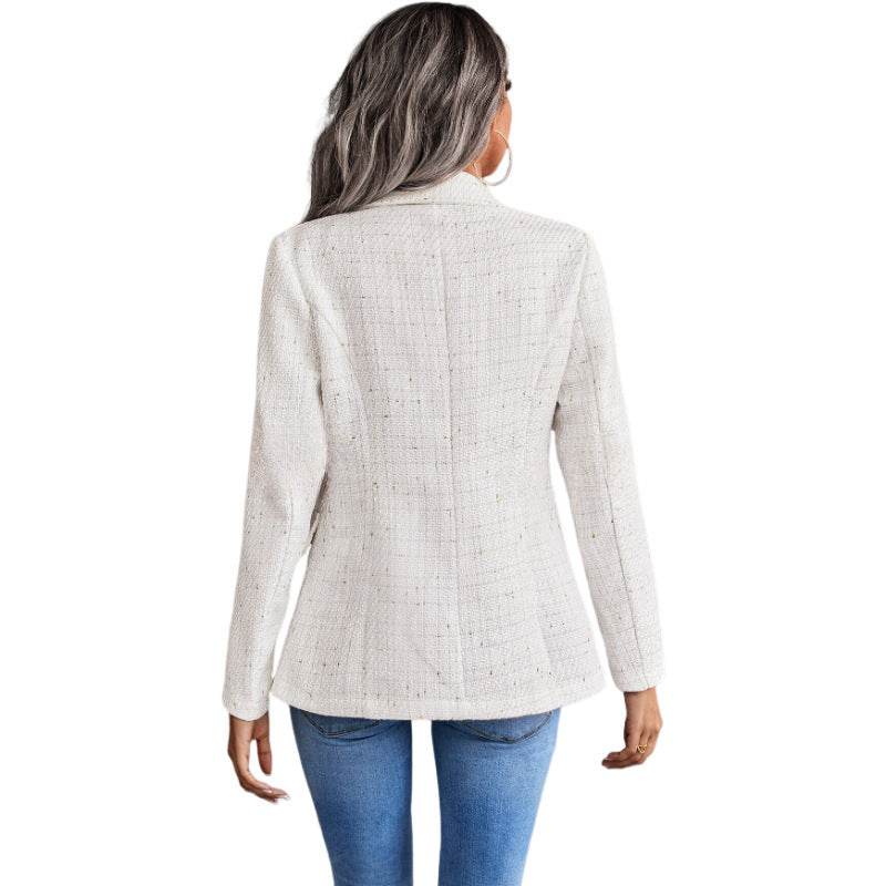 Women's Clothes Hot-selling Lapel Double Breasted Tweed Suit Jacket - MYLUXURY LANE ENTERPRISE