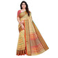 Generic Women's Kota Doria Cotton Woven Butta Saree With Blouse (Beige, 5-6 Mtrs) - MYLUXURY LANE ENTERPRISE