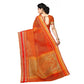 Generic Women's Kota Doria Cotton Border Saree With Blouse (Orange, 5-6 Mtrs) - MYLUXURY LANE ENTERPRISE