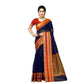 Generic Women's Kota Doria Cotton Border Saree With Blouse (Navy Blue, 5-6 Mtrs) - MYLUXURY LANE ENTERPRISE
