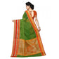 Generic Women's Kota Doria Cotton Border Saree With Blouse (Green, 5-6 Mtrs) - MYLUXURY LANE ENTERPRISE