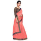 Generic Women's Chanderi Cotton Lace Border Saree With Blouse (Peach, 5-6 Mtrs) - MYLUXURY LANE ENTERPRISE