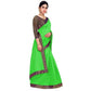 Generic Women's Chanderi Cotton Lace Border Saree With Blouse (Green, 5-6 Mtrs) - MYLUXURY LANE ENTERPRISE