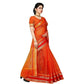 Generic Women's Kota Doria Cotton Border Saree With Blouse (Orange, 5-6 Mtrs) - MYLUXURY LANE ENTERPRISE