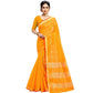 Generic Women's Kota Doria Cotton Checked Saree With Blouse (Yellow, 5-6 Mtrs) - MYLUXURY LANE ENTERPRISE