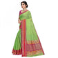 Generic Women's Kota Doria Cotton Bordered Saree With Blouse (Light Green, 5-6 Mtrs) - MYLUXURY LANE ENTERPRISE