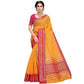 Generic Women's Kota Doria Cotton Bordered Saree With Blouse (Gold, 5-6 Mtrs) - MYLUXURY LANE ENTERPRISE