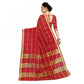 Generic Women's Kota Doria Cotton Checked Saree With Blouse (Red, 5-6 Mtrs) - MYLUXURY LANE ENTERPRISE