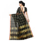 Generic Women's Kota Doria Cotton Checked Saree With Blouse (Black, 5-6 Mtrs) - MYLUXURY LANE ENTERPRISE