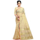 Generic Women's Kota Doria Cotton Checked Saree With Blouse (Beige, 5-6 Mtrs) - MYLUXURY LANE ENTERPRISE