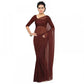 Generic Women's Georgette Plain Saree With Blouse (Coffee, 5-6 Mtrs) - MYLUXURY LANE ENTERPRISE