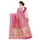 Generic Women's Jacquard Silk Kanjivaram Jacquard Silk Saree With Blouse (Pink, 5-6 Mtrs) - MYLUXURY LANE ENTERPRISE