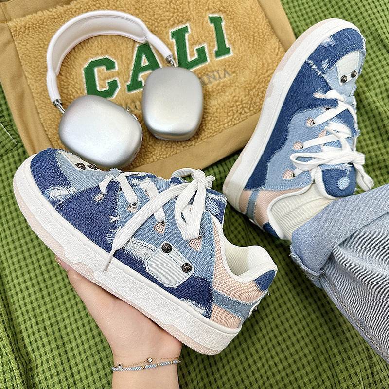 Denim Canvas Cold Glue Bread Shoes - MYLUXURY LANE ENTERPRISE