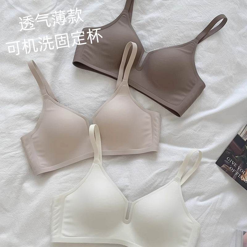 Summer Thin Breathable Bra Breast Holding Fixed Cup Without Steel Ring - MYLUXURY LANE ENTERPRISE