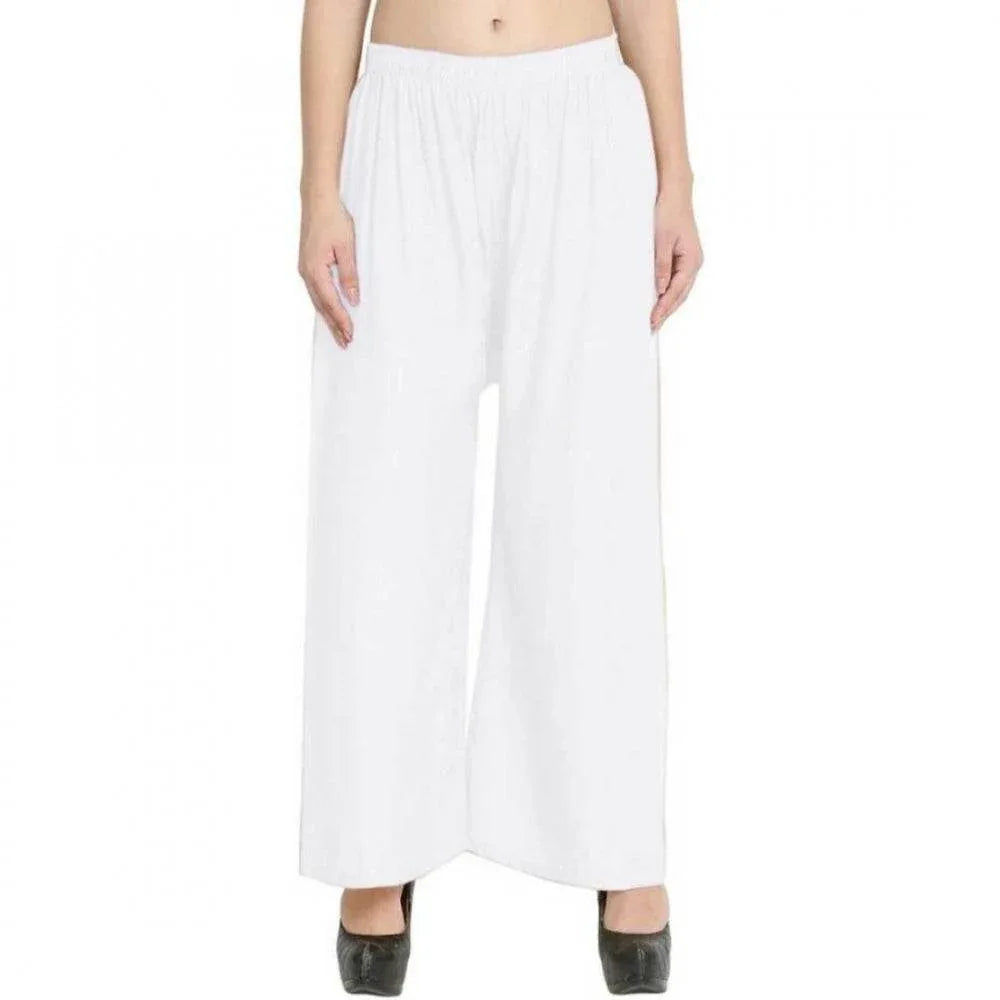 Generic Women's Rayon Palazzo (Color:White) - MYLUXURY LANE ENTERPRISE