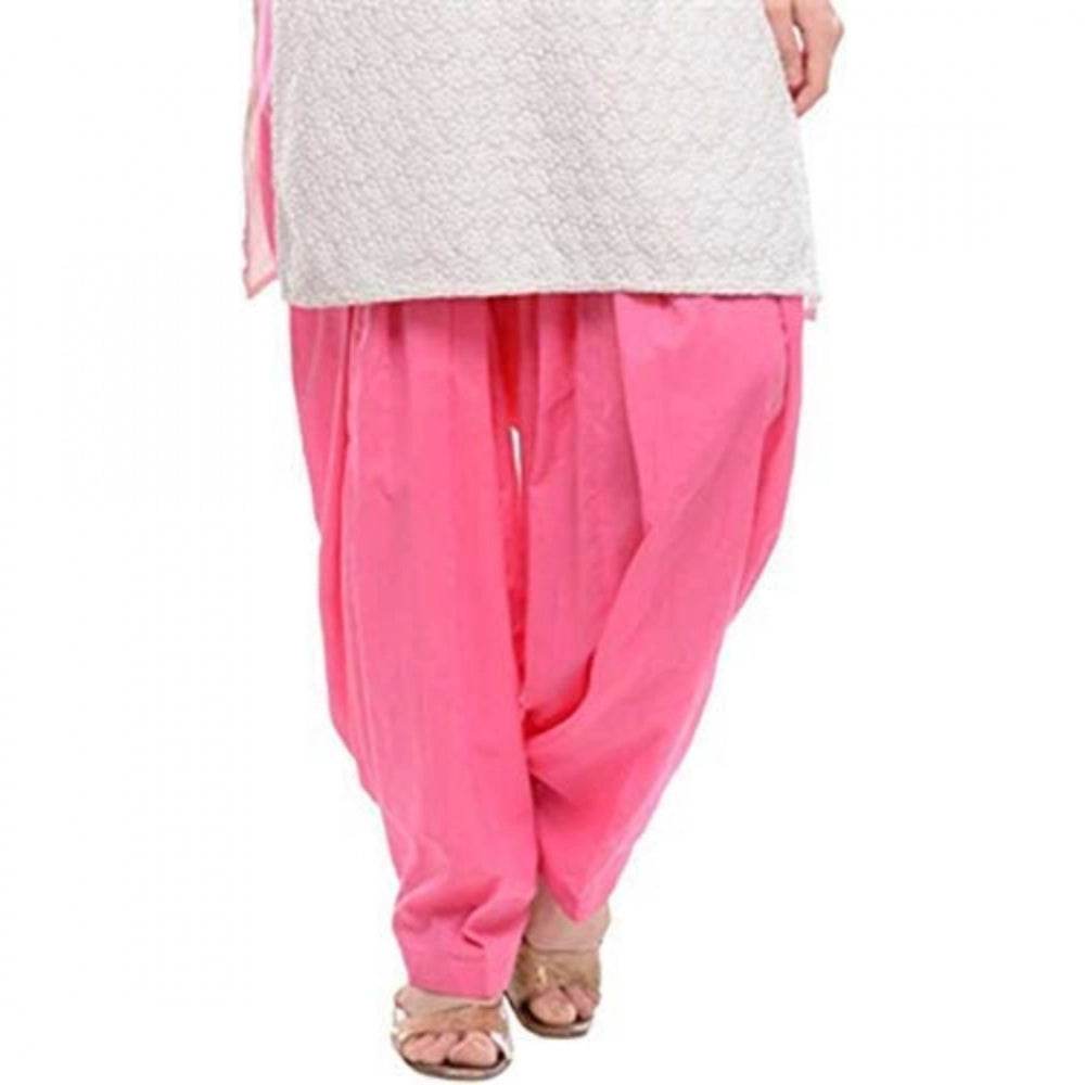 Generic Women's Cotton Solid Patiyala (Color:Baby Pink) - MYLUXURY LANE ENTERPRISE