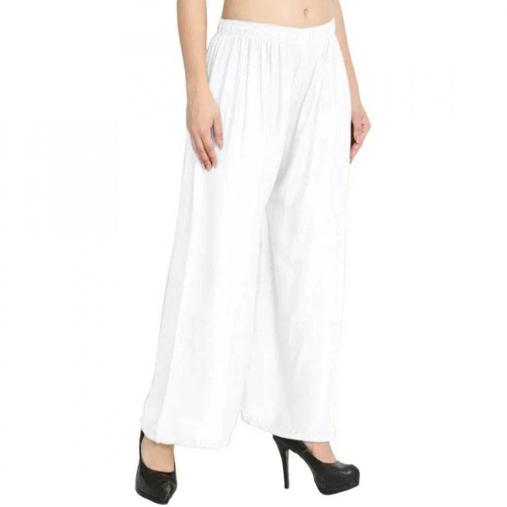 Generic Women's Rayon Palazzo (Color:White) - MYLUXURY LANE ENTERPRISE
