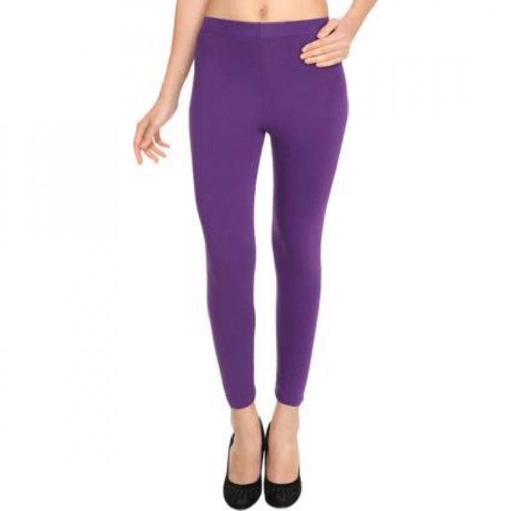 Generic Women's Cotton Leggings (Color:Purple) - MYLUXURY LANE ENTERPRISE