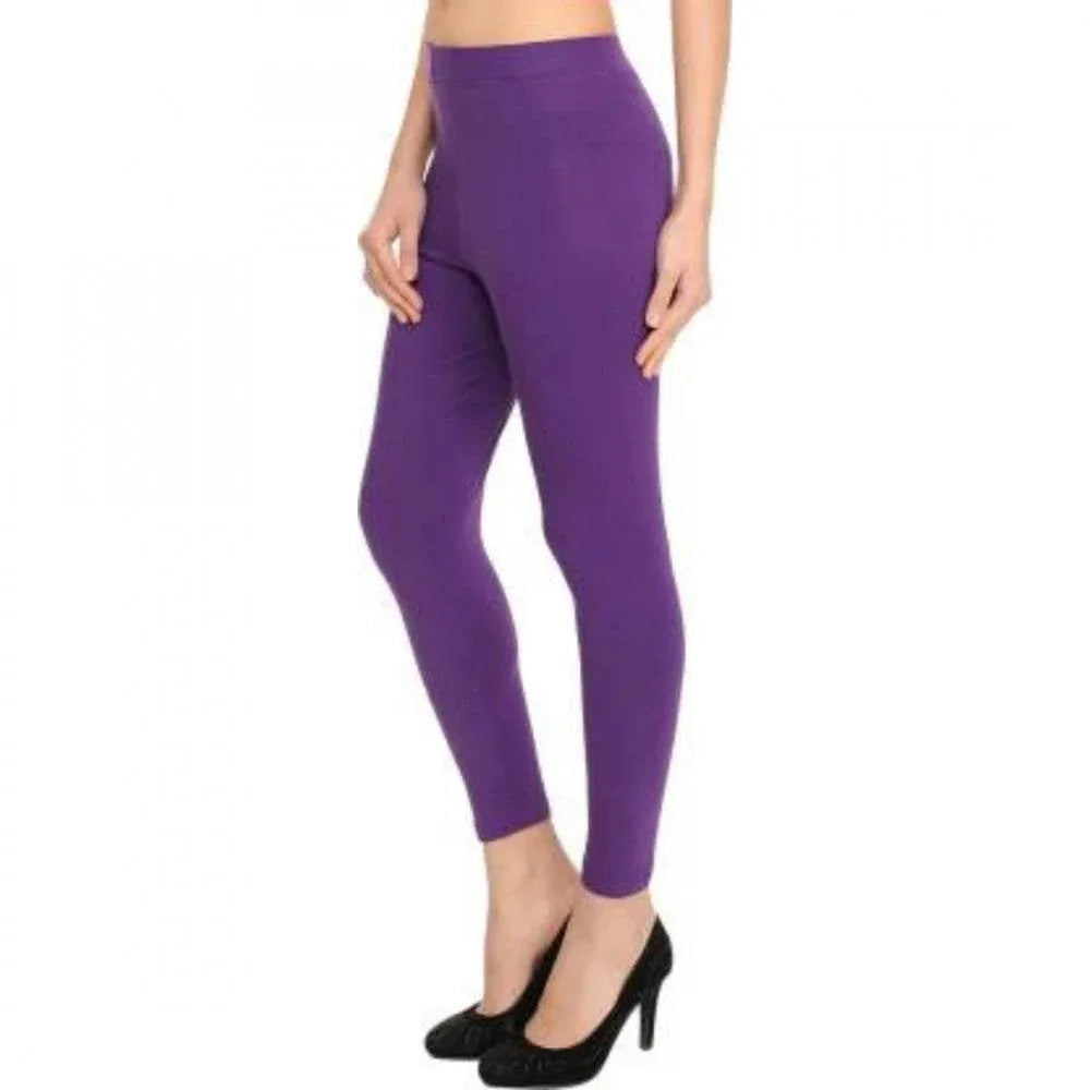 Generic Women's Cotton Leggings (Color:Purple) - MYLUXURY LANE ENTERPRISE