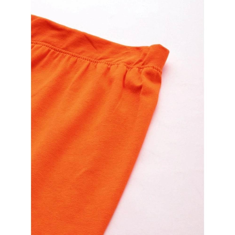 Generic Women's Cotton Leggings (Color:Orange) - MYLUXURY LANE ENTERPRISE