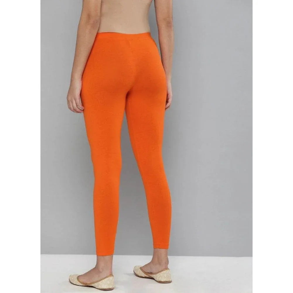 Generic Women's Cotton Leggings (Color:Orange) - MYLUXURY LANE ENTERPRISE
