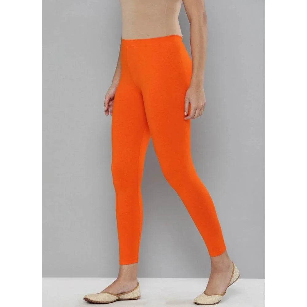 Generic Women's Cotton Leggings (Color:Orange) - MYLUXURY LANE ENTERPRISE