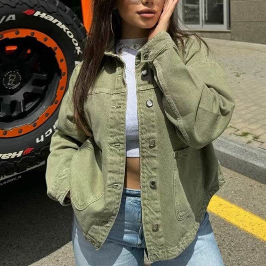 Women's Street Fashion Denim Shirt Jacket - MYLUXURY LANE ENTERPRISE