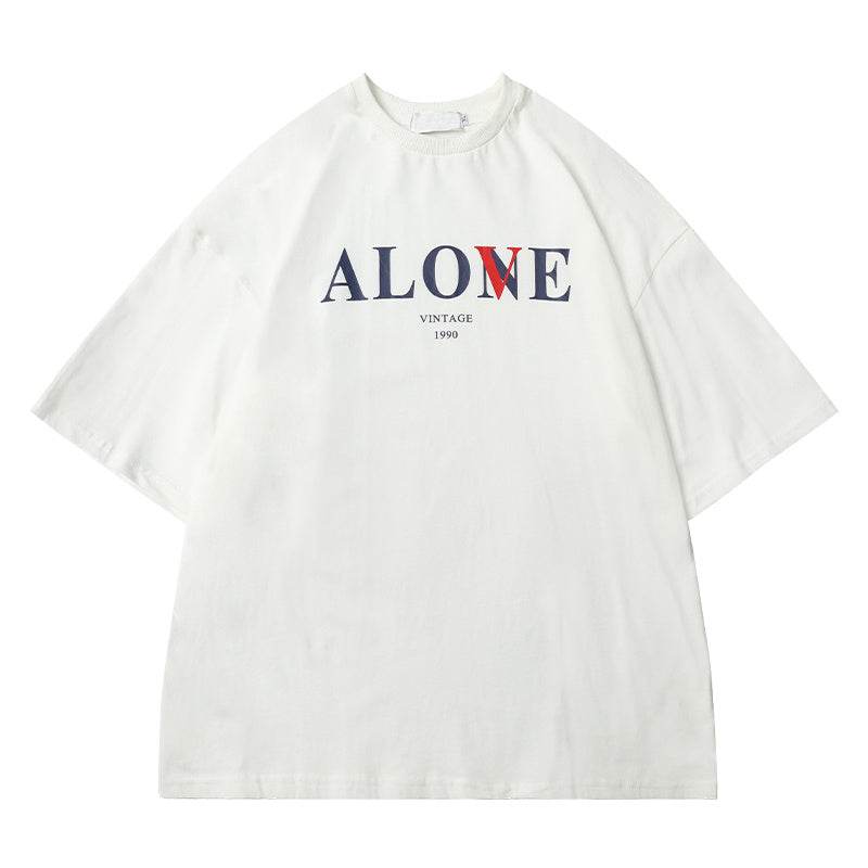 Letter printed round neck short sleeve - MYLUXURY LANE ENTERPRISE