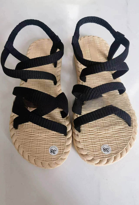 New Sandals Women's Imitation Straw Travel Beach - MYLUXURY LANE ENTERPRISE