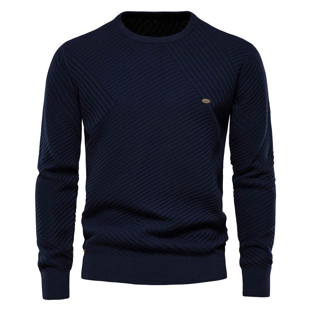 Men's Fashion Casual Round Neck Pullover Sweater - MYLUXURY LANE ENTERPRISE