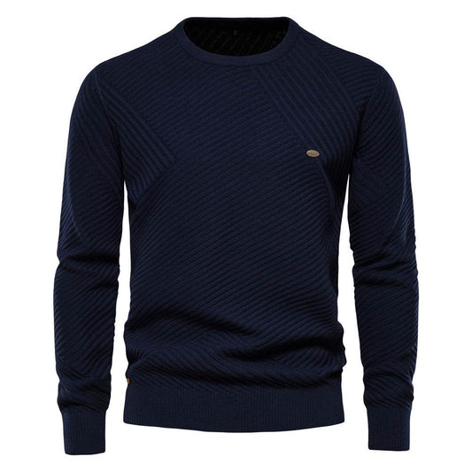 Men's Fashion Casual Round Neck Pullover Sweater - MYLUXURY LANE ENTERPRISE