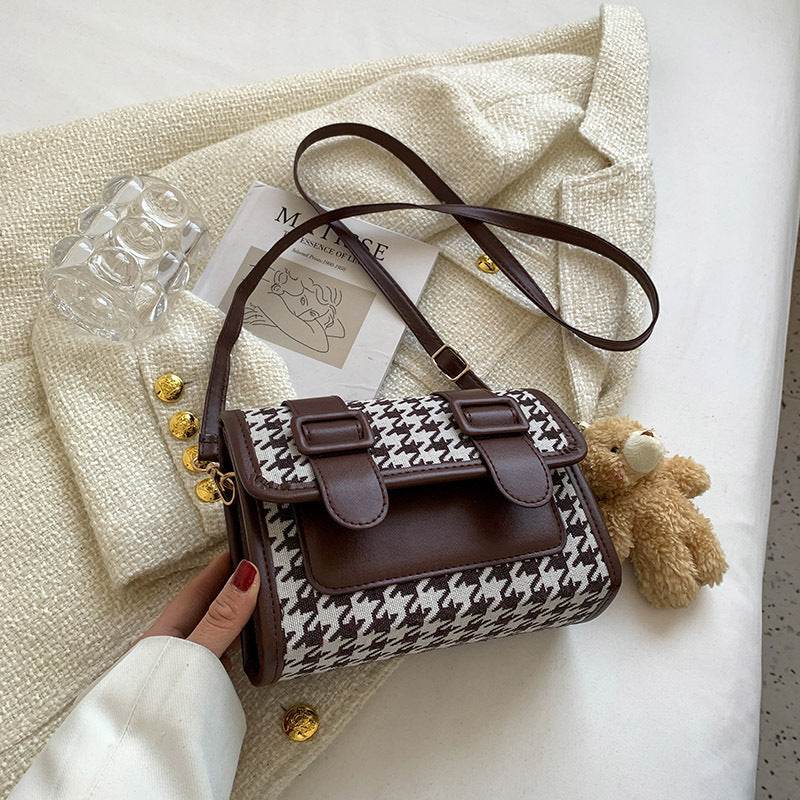 One-shoulder Fashion Trendy Plaid Cross-body Small Square Bag - MYLUXURY LANE ENTERPRISE