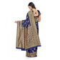 Generic Women's Banarasi Silk Saree With Blouse (Navy Blue, 5-6Mtrs) - MYLUXURY LANE ENTERPRISE