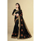 Generic Women's Net Saree With Blouse (Black, 5-6Mtrs) - MYLUXURY LANE ENTERPRISE