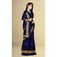 Generic Women's Net Saree With Blouse (Navy Blue, 5-6Mtrs) - MYLUXURY LANE ENTERPRISE