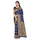 Generic Women's Banarasi Silk Saree With Blouse (Navy Blue, 5-6Mtrs) - MYLUXURY LANE ENTERPRISE