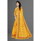 Generic Women's Net Saree With Blouse (Yellow, 5-6Mtrs) - MYLUXURY LANE ENTERPRISE