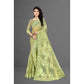 Generic Women's Net Saree With Blouse (Pista Green, 5-6Mtrs) - MYLUXURY LANE ENTERPRISE