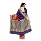 Generic Women's Banarasi Silk Saree With Blouse (Navy Blue, Red, 5-6Mtrs) - MYLUXURY LANE ENTERPRISE
