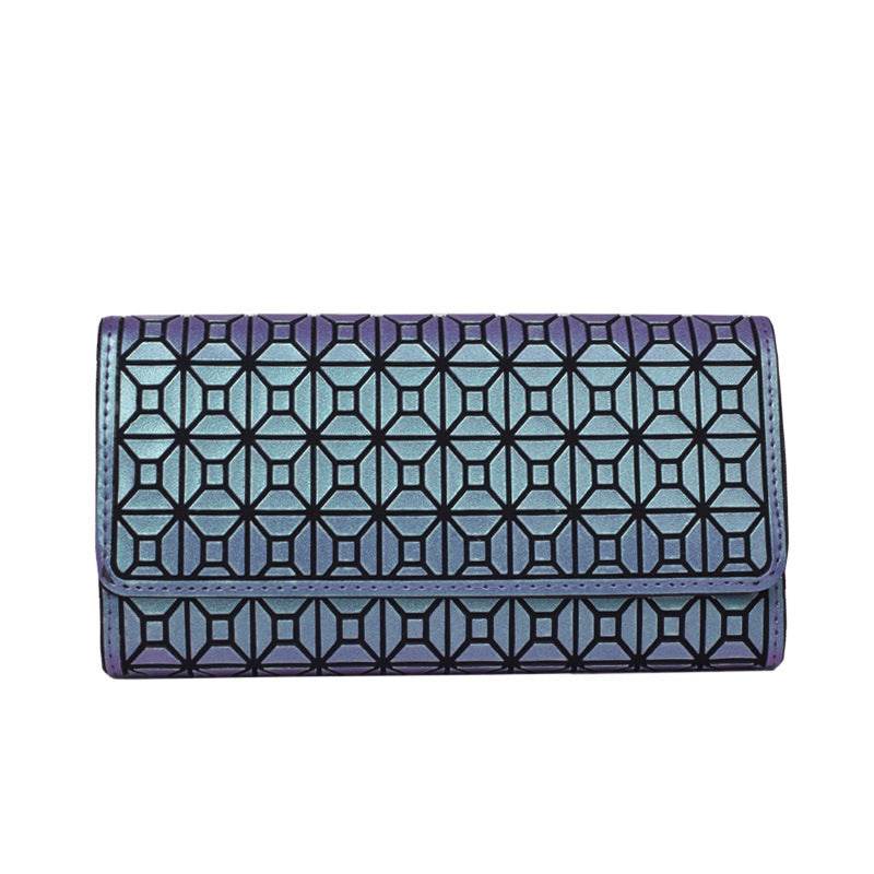 Geometric Rhombus Silicone Long Tri-fold Mobile Phone Wallet - MYLUXURY LANE ENTERPRISE