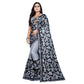 Generic Women's Lycra Blend Saree with Blouse (Grey, 5-6 Mtrs) - MYLUXURY LANE ENTERPRISE