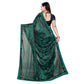 Generic Women's Lycra Blend Saree with Blouse (Green, 5-6 Mtrs) - MYLUXURY LANE ENTERPRISE