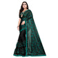 Generic Women's Lycra Blend Saree with Blouse (Green, 5-6 Mtrs) - MYLUXURY LANE ENTERPRISE