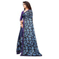 Generic Women's Lycra Blend Saree with Blouse (Blue, 5-6 Mtrs) - MYLUXURY LANE ENTERPRISE